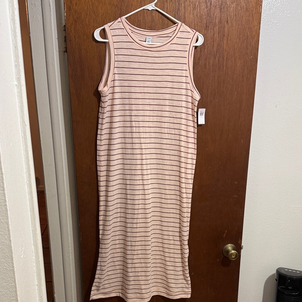 Old Navy Light Pink Striped Tank Dress | Size Small | NWT